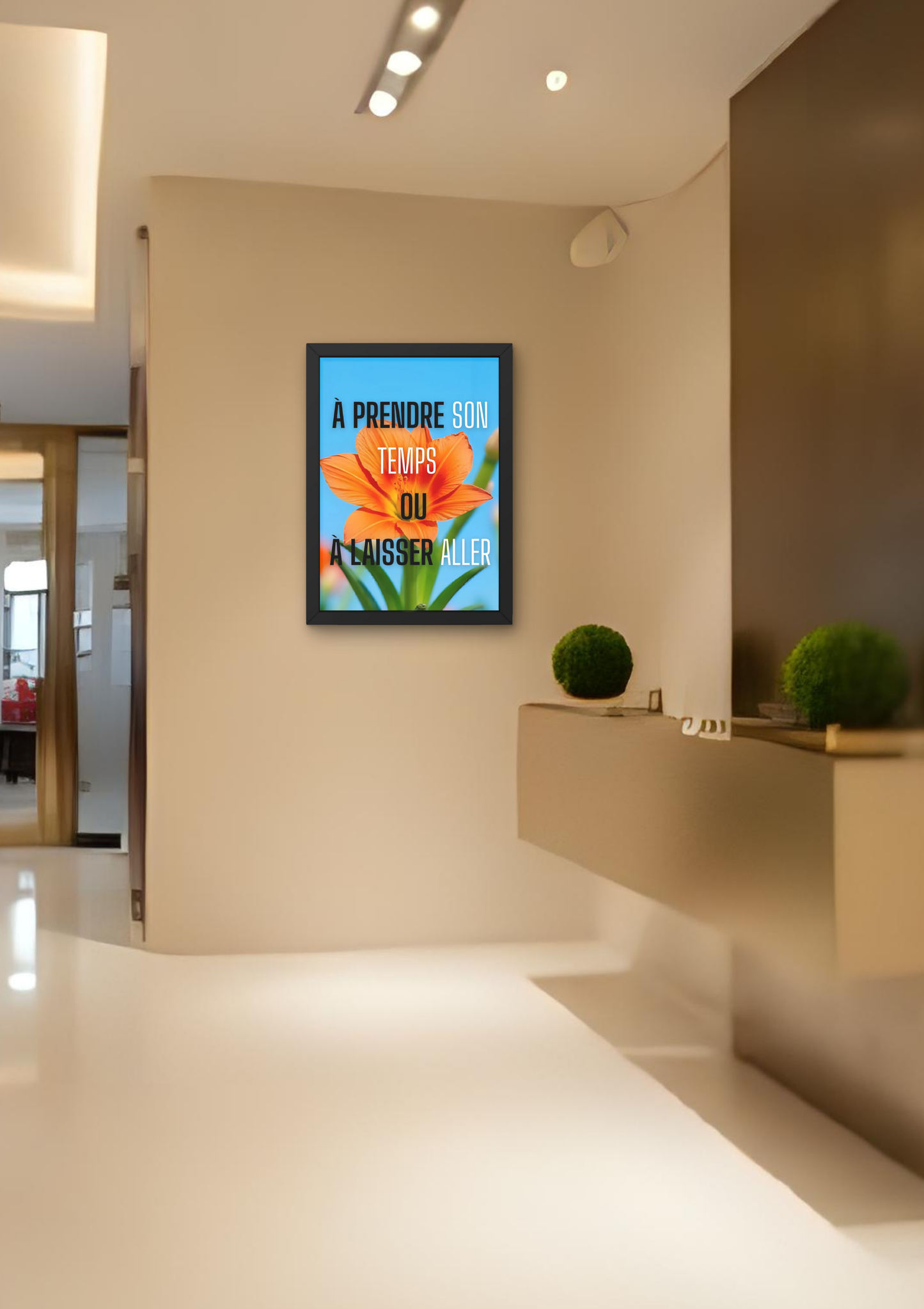 A PRENDRE OU A LAISSER fleur- Affiche A2 encadrée