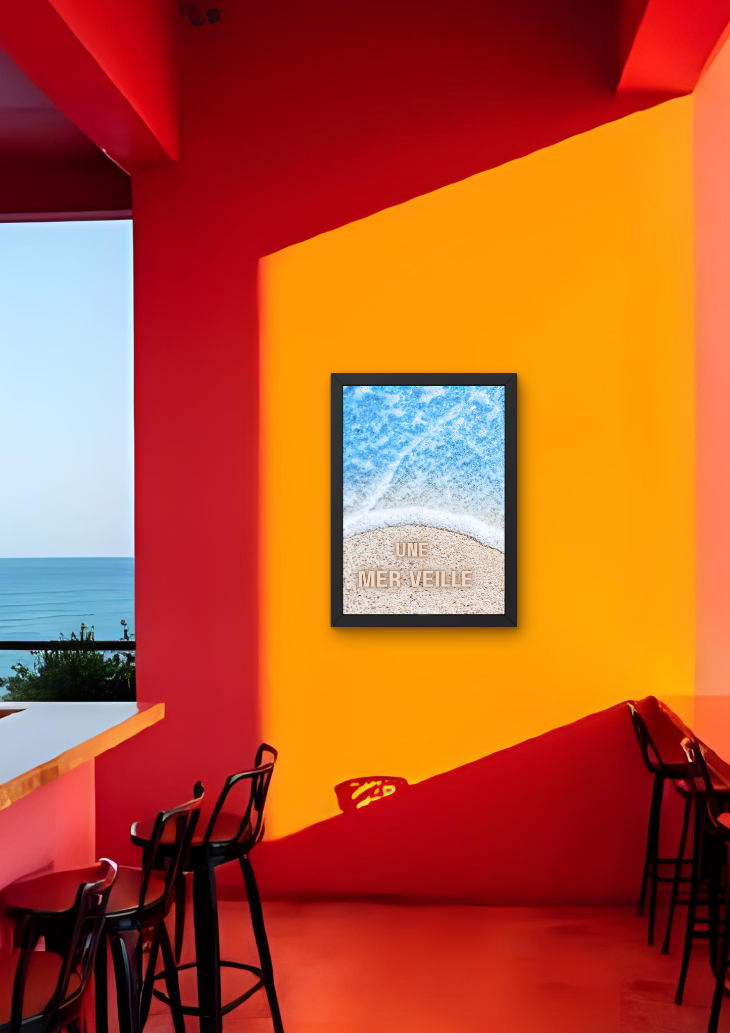 MERVEILLE plage - Affiche A2 encadrée