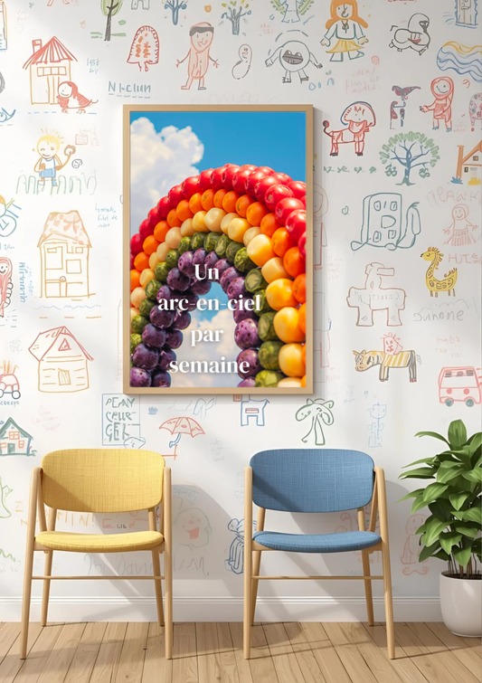ARC EN CIEL -  Affiche A2 encadrée