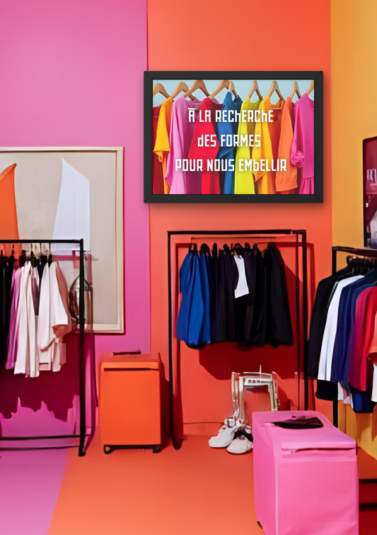 A LA RECHERCHE DES FORMES 80's -  Affiche A2 encadrée