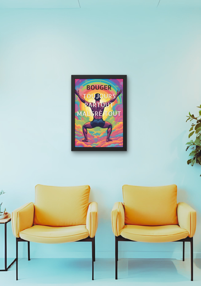 BOUGER colorfull -  Affiche A2 encadrée