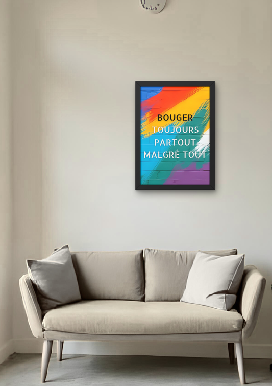 BOUGER color explosion  -  Affiche A2 encadrée