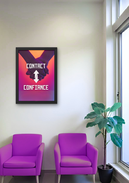 CONTACT CONFIANCE mains  -  Affiche A2 encadrée