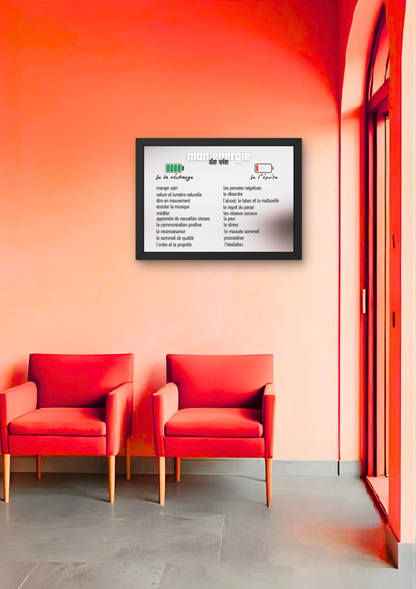 ÉNERGIE DE VIE -  Affiche A2 encadrée