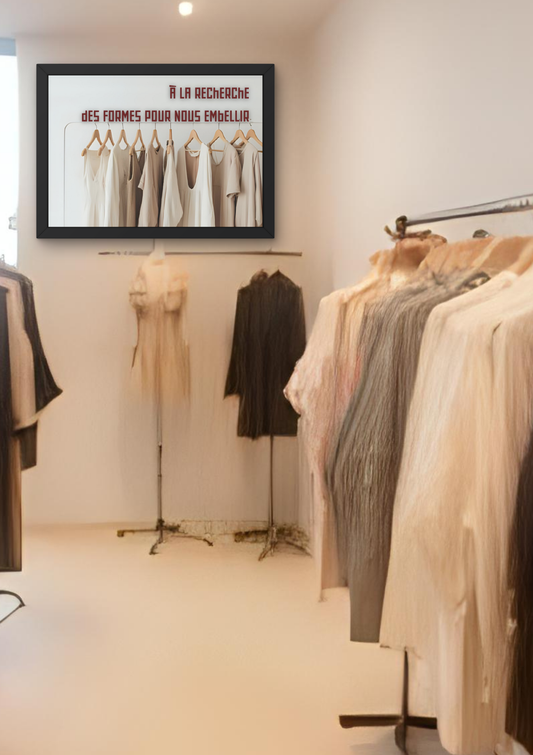 A LA RECHERCHE DES FORMES  beiges -  Affiche A2 encadrée