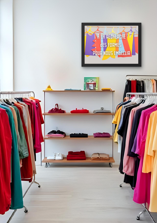 A LA RECHERCHE DES FORMES découpés -  Affiche A2 encadrée