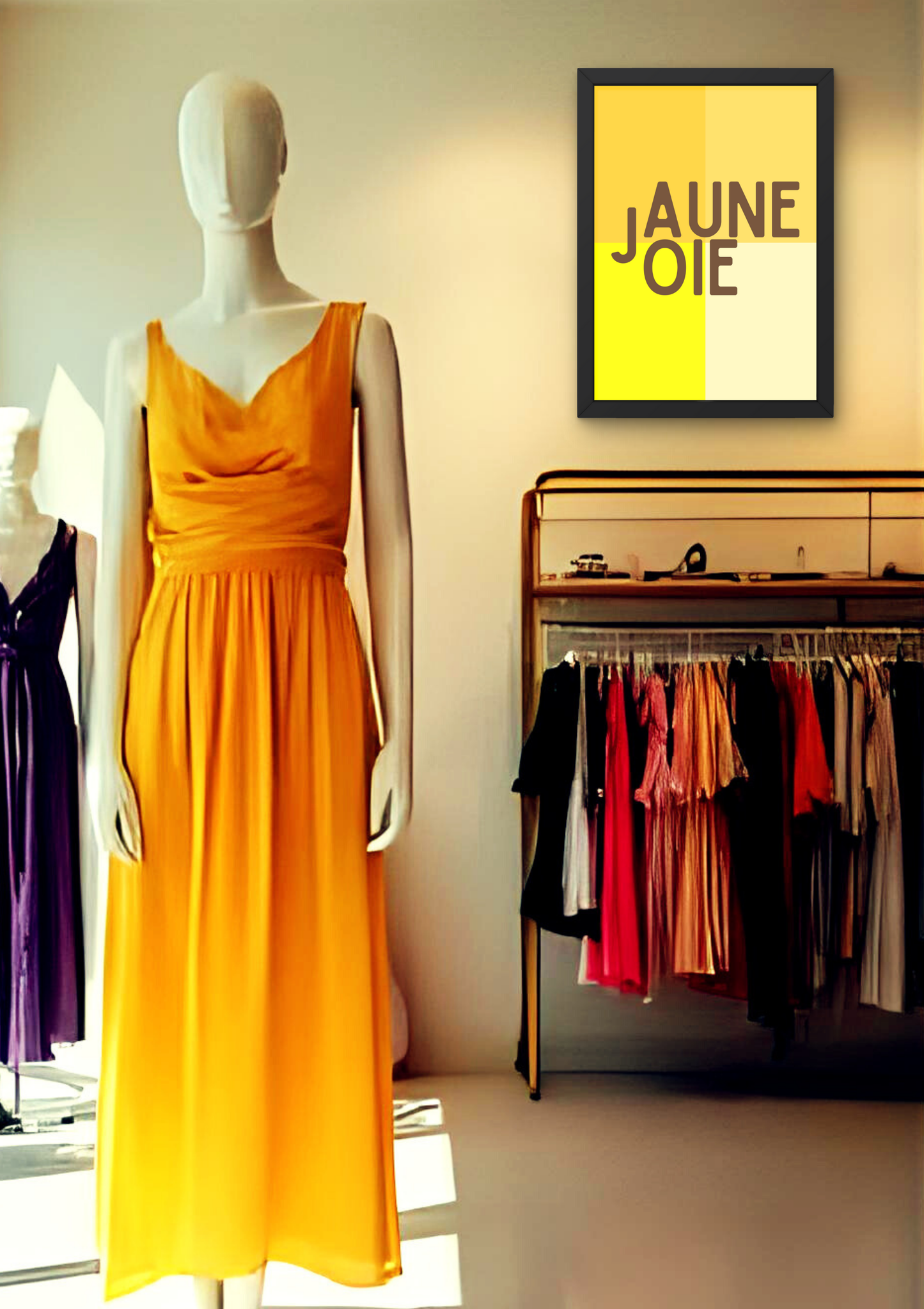 JAUNE JOIE -  Affiche A2 encadrée