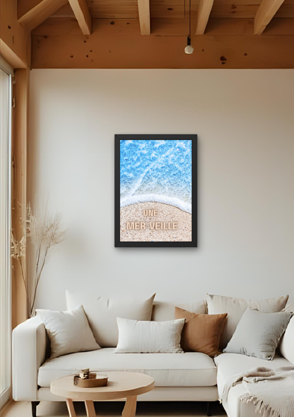 MERVEILLE plage  -  Affiche A2 encadrée