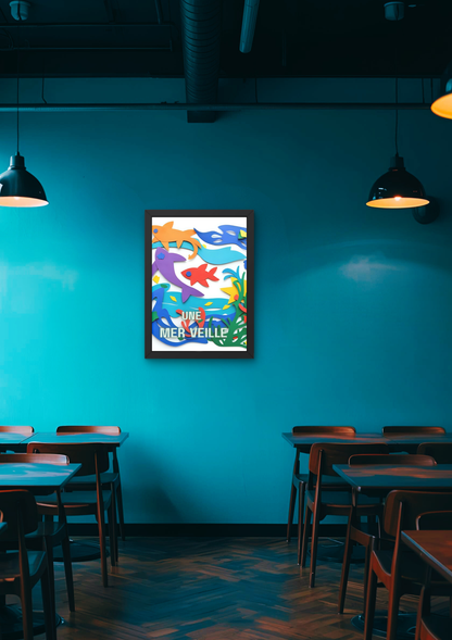 MERVEILLE poissons  -  Affiche A2 encadrée
