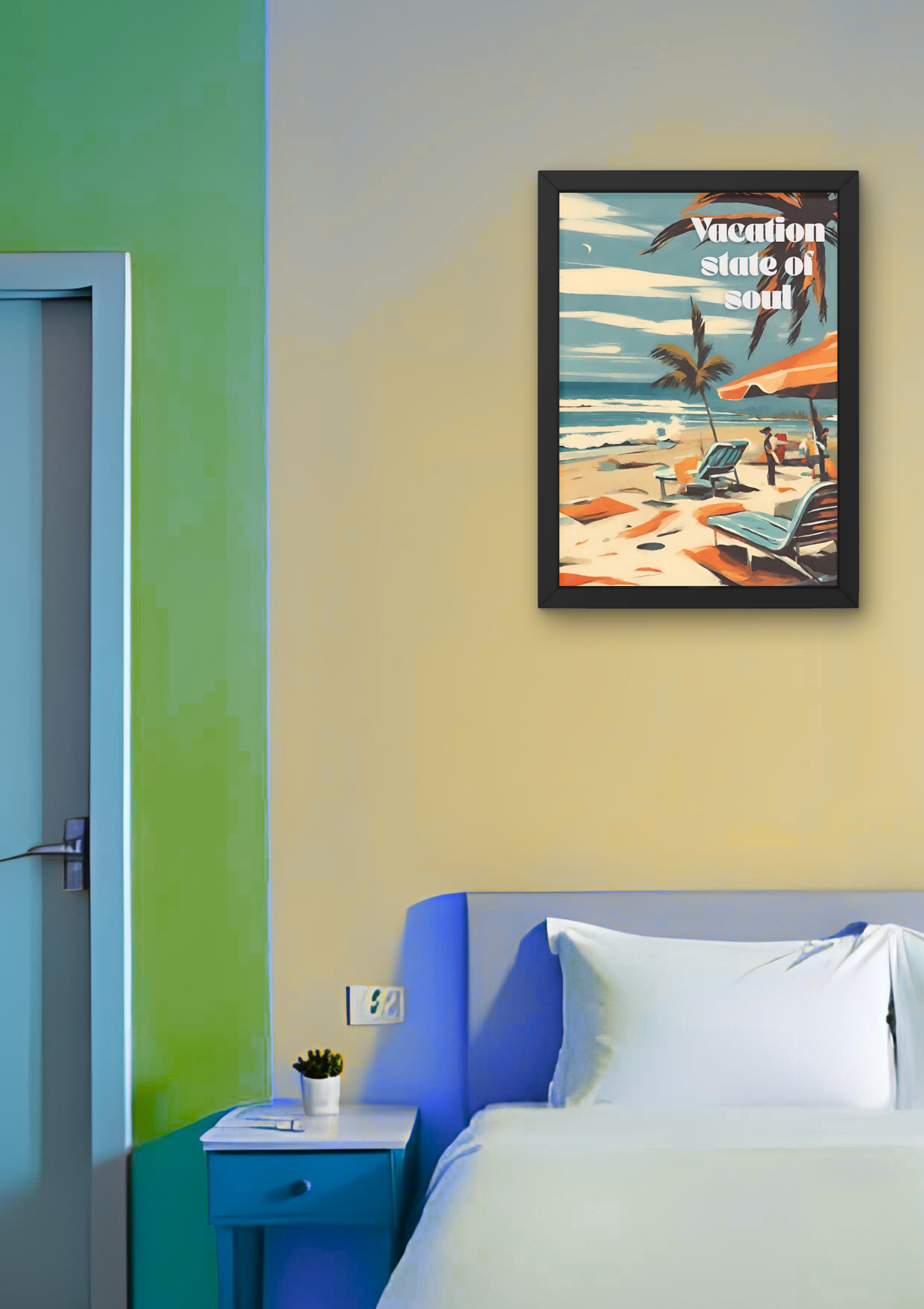 VACATION STATE OF SOUL Plaja -  Affiche A2 encadrée