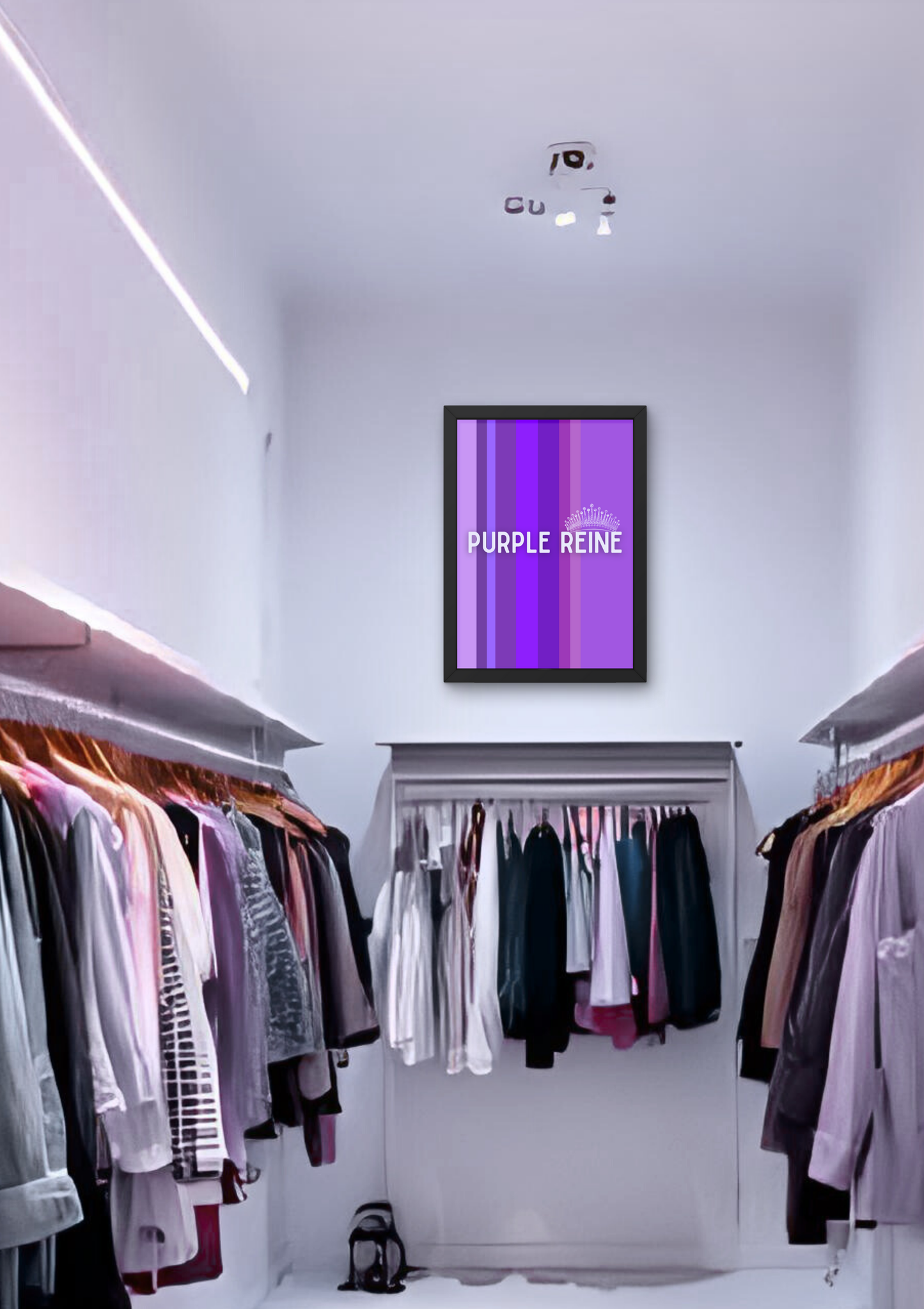PURPLE REINE stripes -  Affiche A2 encadrée
