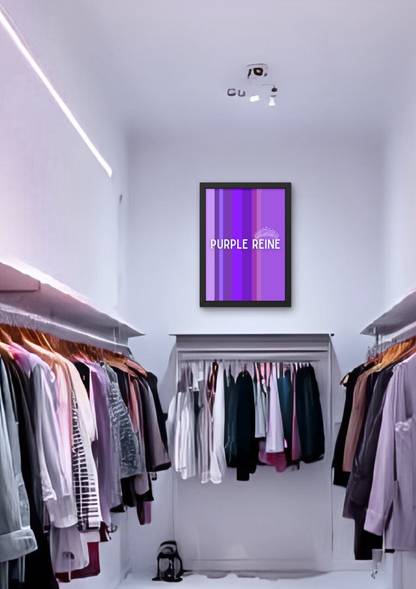 PURPLE REINE stripes -  Affiche A2 encadrée