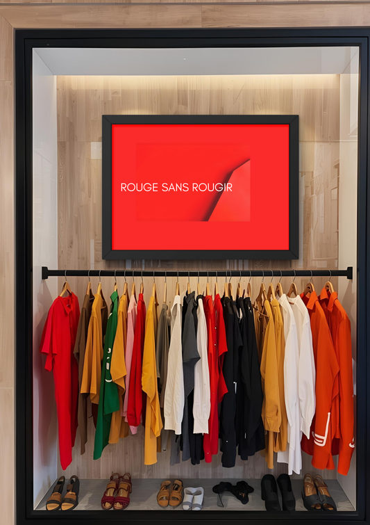 ROUGE SANS ROUGIR geometric peeling -  Affiche A2 encadrée