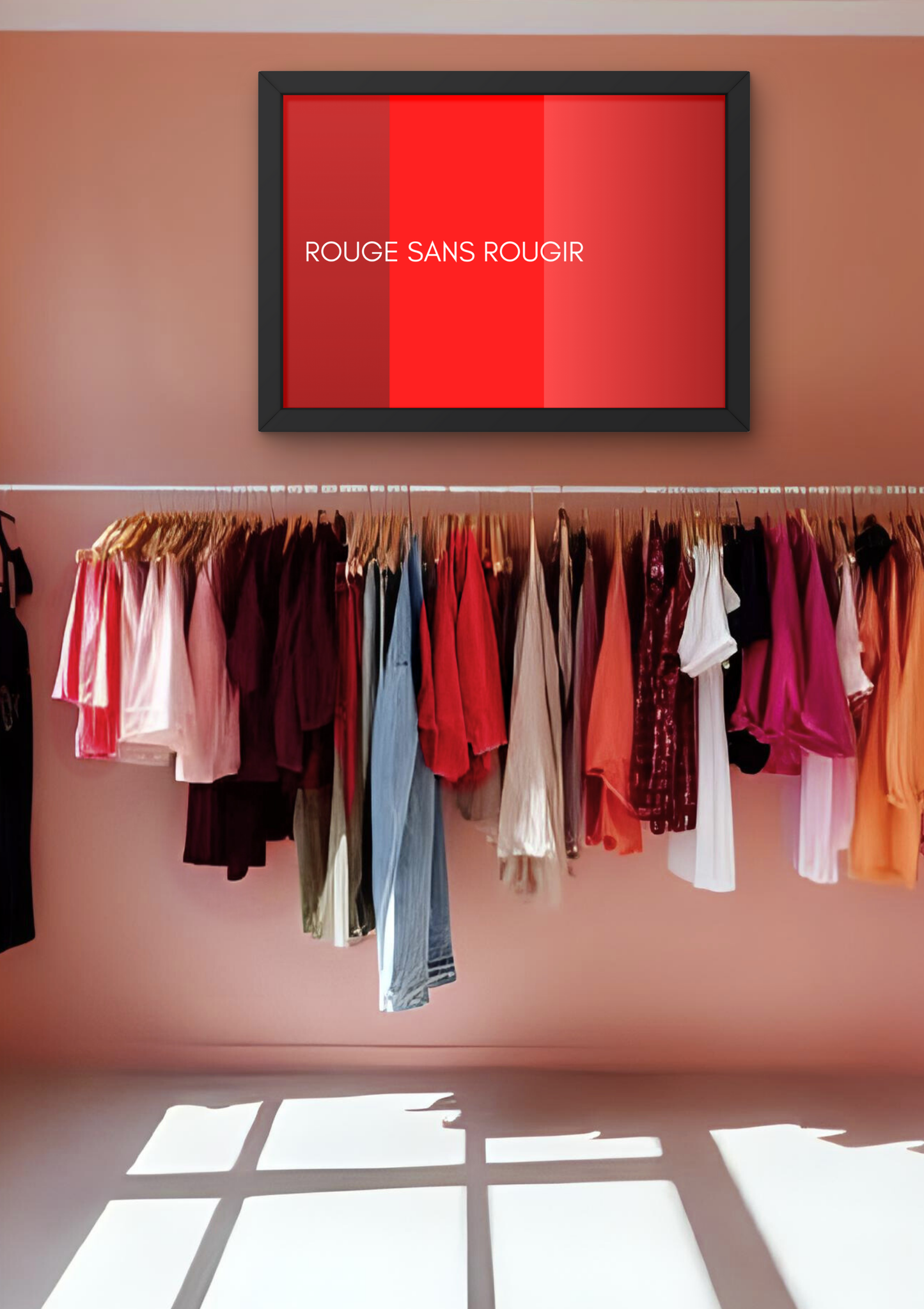 ROUGE SANS ROUGIR nuances -  Affiche A2 encadrée