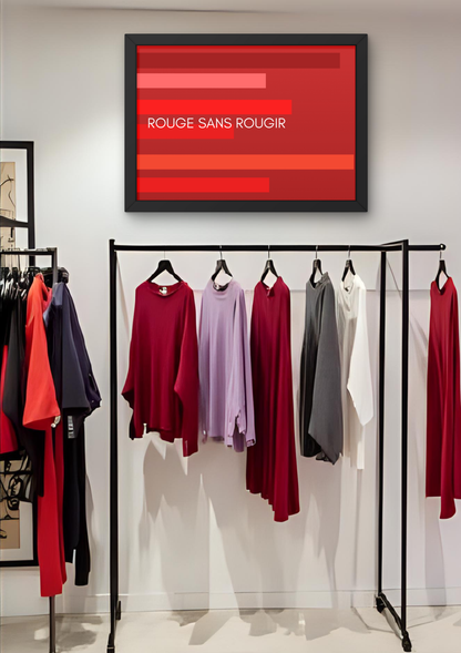 ROUGE SANS ROUGIR stripes -  Affiche A2 encadrée