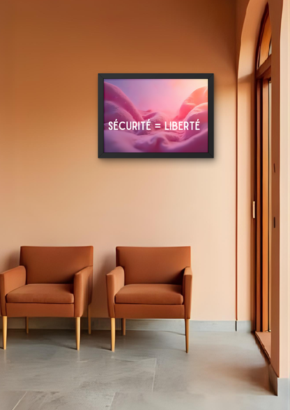 SÉCURITÉ LIBERTÉ intimité -  Affiche A2 encadrée