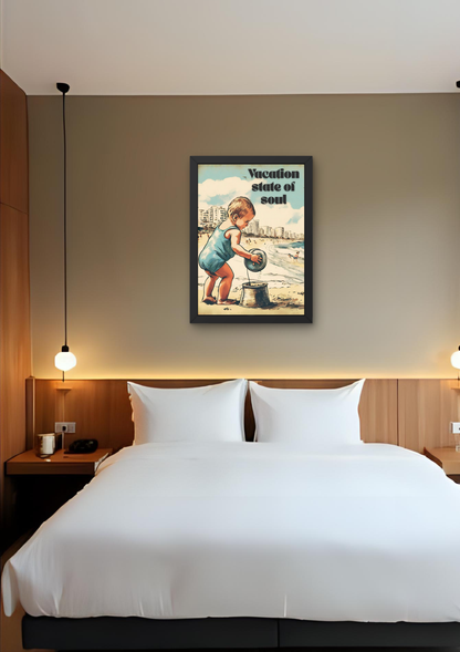VACATION STATE OF SOUL souvenirs-  Affiche A2 encadrée