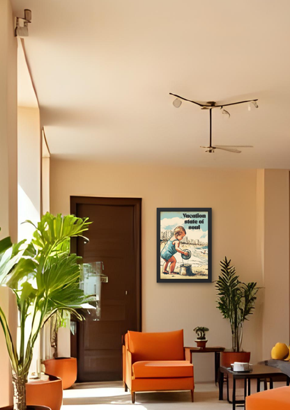 VACATION STATE OF SOUL souvenirs-  Affiche A2 encadrée
