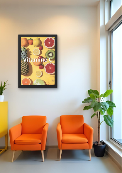 VITAMINE C -  Affiche A2 encadrée