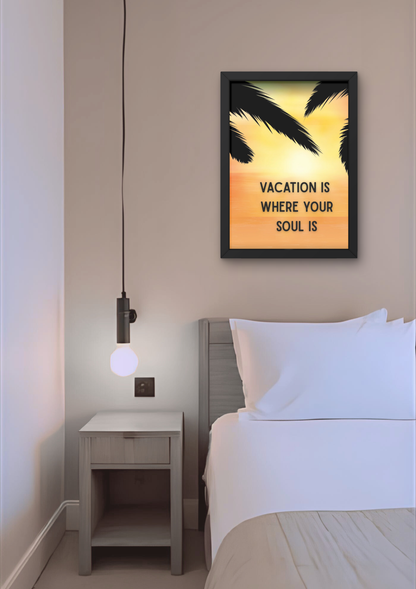 WHERE YOUR SOUL IS  sunset-  Affiche A2 encadrée